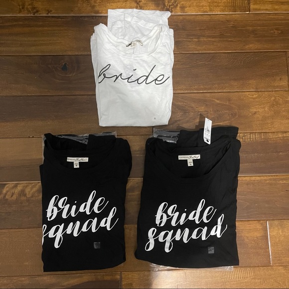 NWT || EXPRESS || Bachelorette Bride (sm) + Bride Squad (med+lg) Tank Tops Lot - Picture 11 of 12